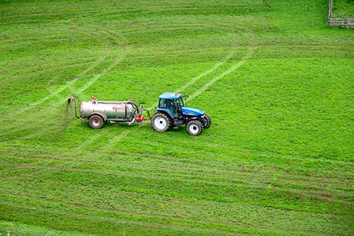 truck distributing fertilizer